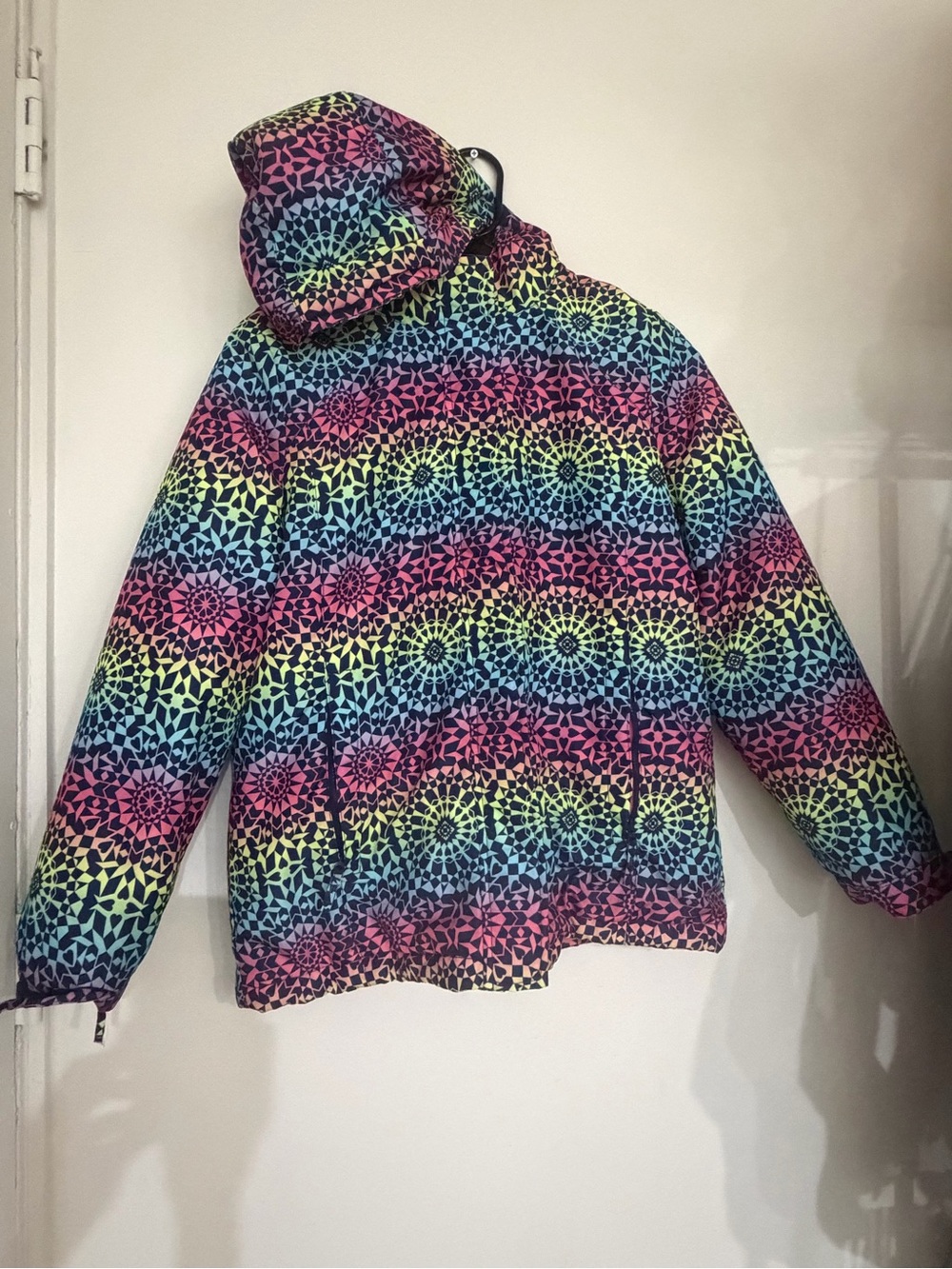 Place Kids Hooded Puffer Jacket in Pink, Yellow & Blue
